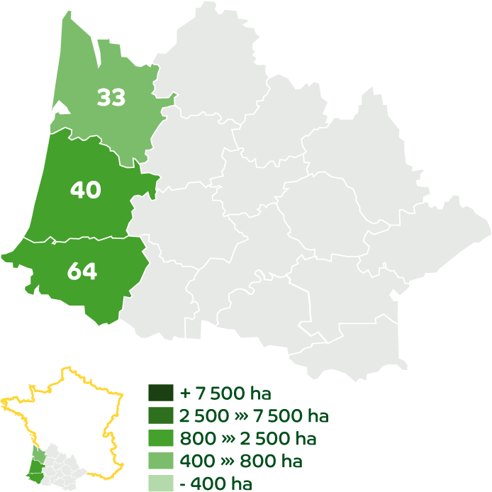 Les territoires d'Agribio Union, producteur de blé bio : côte Atlantique